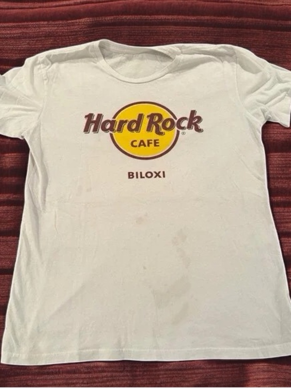 🤩Hard Rock Cafe White Tee with Yellow and Brown Logo